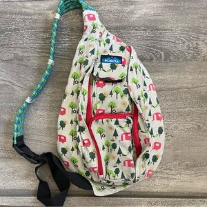 KAVU Sling Bag Rope Canvas Zip
Compartments Camper Campsite Trees